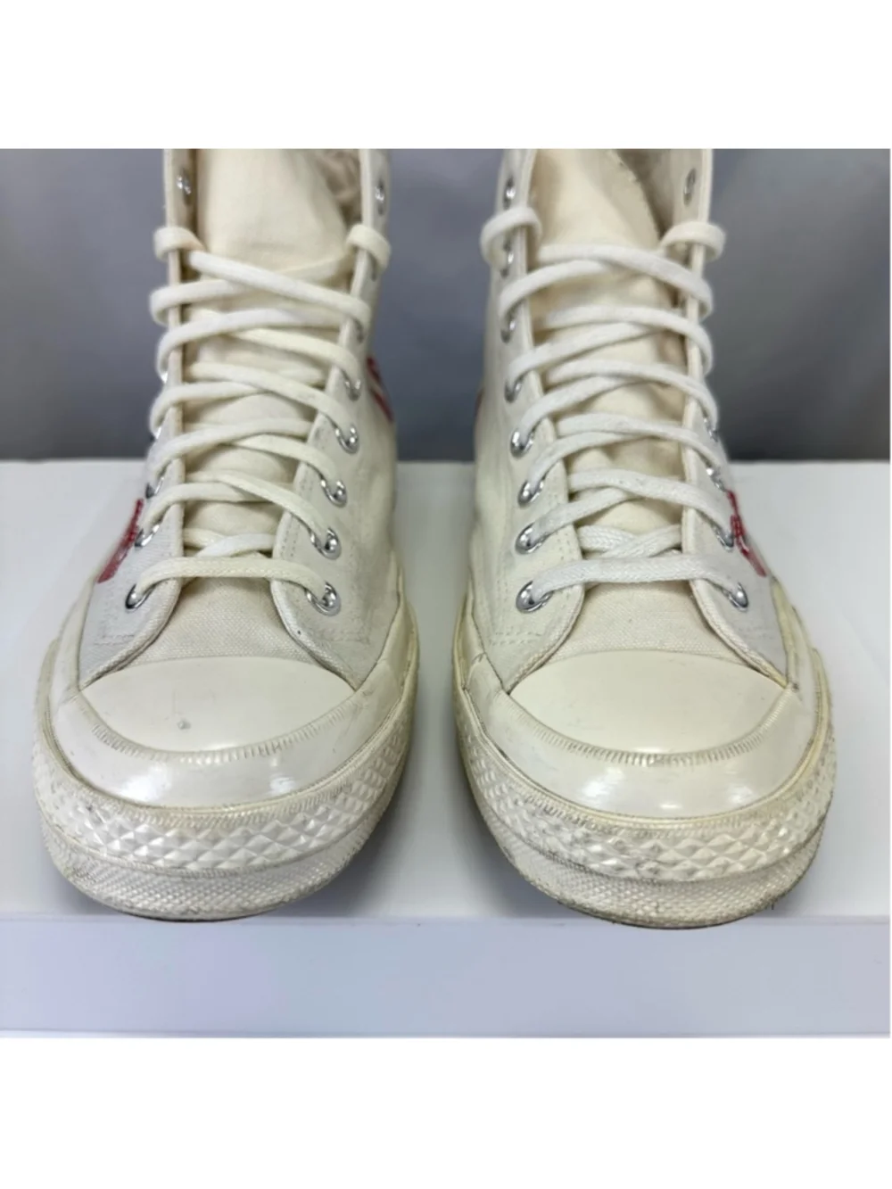 COMME DE garçon Converse Chuck Taylor hi-top Sneakers Mens Multi Hearts Size 10 - Picture 12 of 15